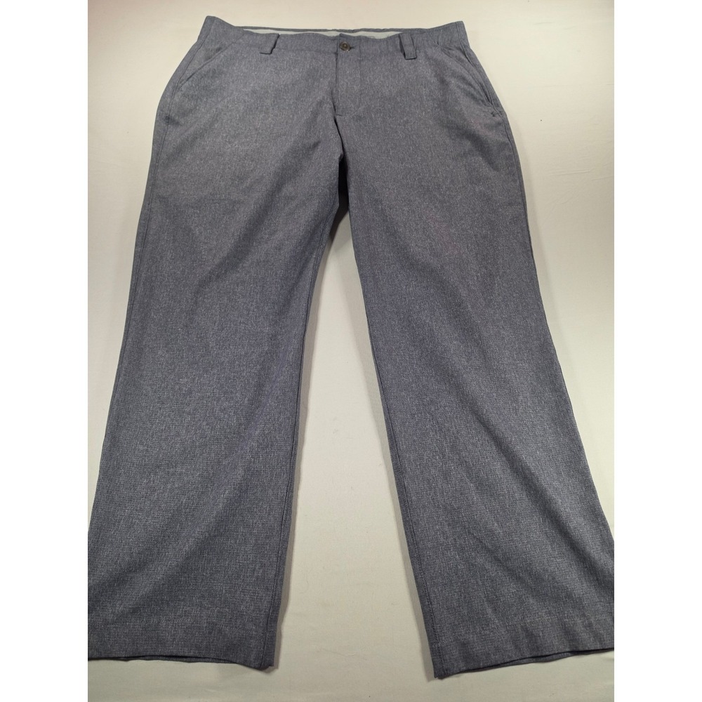 Under Armour Mens Golf Pants 38x30 Gray Heathered Straight Leg Flat Front 1770